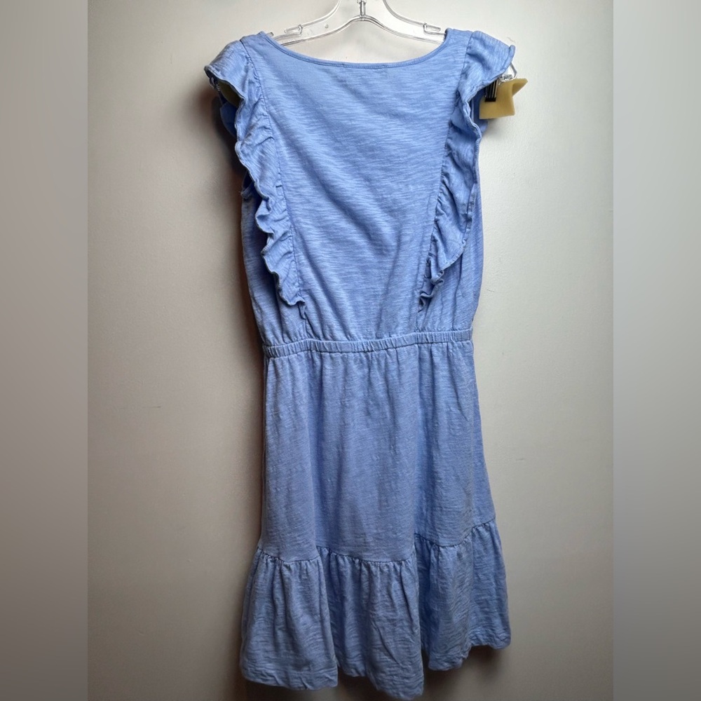LOFT Ruffle Blue Dress - Picture 4 of 16